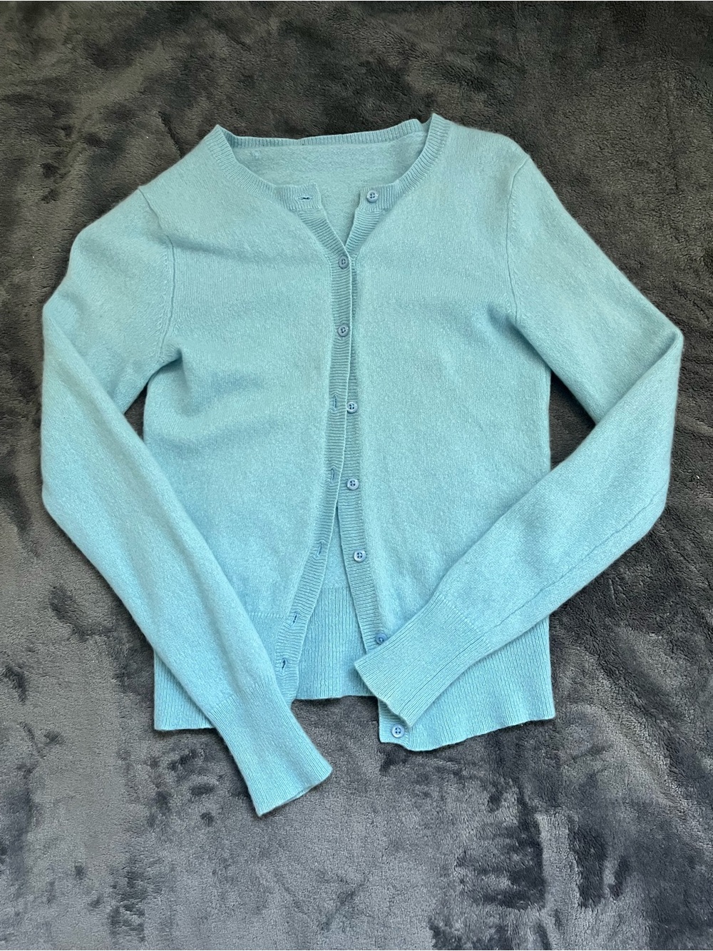 light blue cardigan